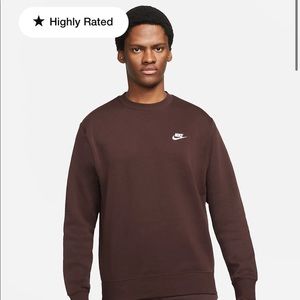 Brown Crewneck Sweatshirt For Men With Logo Embroidery | craft-ivf.com